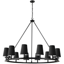  CLB-5212C-MB-797 - 12 Light Incandescent Chandelier, Matte Black with Black Shades