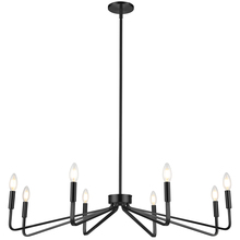  CLN-388C-MB - 8 Light Incandescent Chandelier, Matte Black