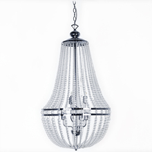  DAW-386C-PC-CLR - 6 Light Incandescent Chandelier Polished Chrome Finish with Clear Glass Beads