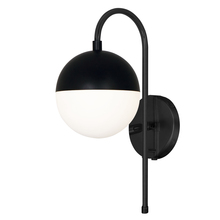  DAY-71W-MB - 1 Light Halogen Wall Sconce, Matte Black with White Glass, Hardwire or Plug-In