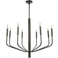  ELN-328C-MB - 8 Light Incandescent Chandelier, Matte Black