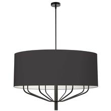  ELN-388C-MB-797 - 8 Light Incandescent Chandelier, Matte Black with White Shade