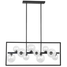  GLA-3310HP-MB-CLR - 10 Light Halogen Horizontal Pendant, Matte Black with Clear Glass