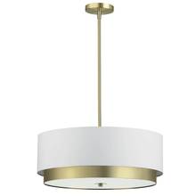  LAR-204LP-AGB - 4 Light Large Pendant, Aged Brass with White Shade, Frosted Glass Diffuser