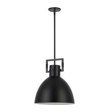  LBY-141P-MB-MB - 1 Light Incandescent Pendant, Matte Black w/ Matte Black Metal Shade