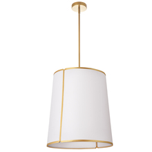  NDR-183P-GLD-WH - 3 Light Notched Pendant, Gold White Shade and Diffuser