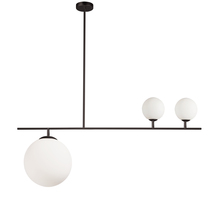  ORN-363P-MB - 3 Light Incandescent Pendant, Matte Black with White Glass