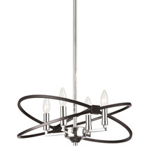  PAL-184C-PC-MB - 4 Light Incandescent Chandelier, Polished Chrome and Matte Black Finish