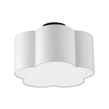  PLX-152FH-MB-WH - 3 Light Incandescent Flush Mount, Matte Black w/ White Shade