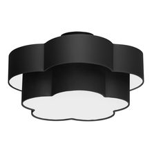  PLX-203FH-MB-BK - 3 Light Incandescent Flush Mount, Matte Black with Black Shade