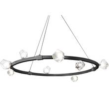  PRN-4212C-MB - 12 Light Halogen Chandelier, Matte Black w/ Clear Glass