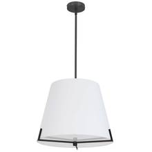  PST-184P-MB-WH - 4 Light Incandescent Pendant Matte Black with White Fabric shade