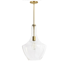  PTL-121P-AGB - 1 Light Incandescent Pendant, Aged Brass with Clear Glass