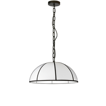  PTO-201P-MB-BW - 1 Light Incandescent Pendant, Matte Black with White Shade and Black Trim