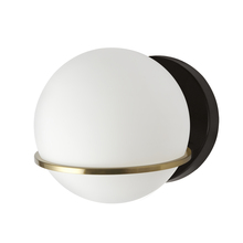  SOF-61W-MB-AGB - 1 Light Halogen Wall Sconce, Matte Black / Aged Brass with White Opal Glass