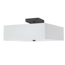  SRN-143SF-MB-WH - 3 Light Incandescent Semi-Flush, Matte Black with White Shade