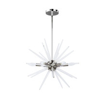  VEL-206C-PC - 6 Light Incandescent Pendant, Polished Chrome Finish with Clear Acrylic Spikes