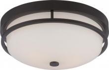  60/5586 - Neval - 2 Light Flush with Satin White Glass - Sudbury Bronze Finish