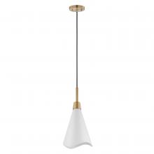  60/7477 - Tango; 1 Light; Large Pendant; Matte White with Burnished Brass