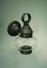  2025-DAB-MED-CLR - Onion Wall No Cage Dark Antique Brass Medium Base Socket Clear Glass