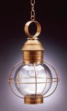  2832-DB-MED-CLR - Caged Round Hanging Dark Brass Medium Base Socket Clear Glass