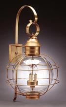  2851-DAB-MED-CLR - Caged Round Wall Dark Antique Brass Medium Base Socket Clear Glass