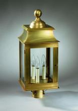  5633-DAB-LT3-FST - Pagoda Post Dark Antique Brass 3 Candelabra Sockets Frosted Glass