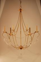  959-DB-LT6 - Hanging Dark Brass 6 Candelabra Sockets