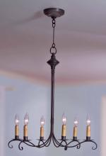 Northeast Lantern 983-VG-LT6 - Hanging S-Arms With Curl Verdi Gris 6 Candelabra Sockets