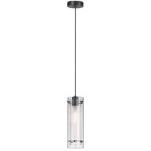  22152-CF-MB - 1 Light Incandescent Pendant, Matte Black with Clear / Frosted Glass