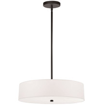  571-204P-MB-WH - 4 Light Incandescent Pendant, Matte Black with White Shade