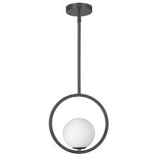  ADR-101P-MB - 1 Light Halogen Pendant, Matte Black with White Opal Glass