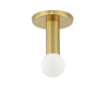  ADS-41FH-AGB - 1 Light Incandescent Flush Mount, Aged Brass