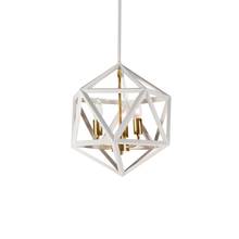  ARC-143C-WH-VB - 3 Light Chandelier, Matte White with Vintage Bronze Accents