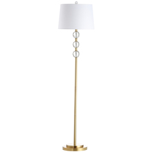  C182F-AGB - 1 Light Incandescent Crystal Floor Lamp, Aged Brass with White Shade