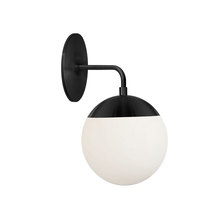  DAY-141W-MB - 1 Light Halogen Matte Black Wall Sconce w/ White Glass