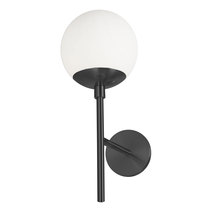  DAY-161W-MB - 1 Light Halogen Matte Black Wall Sconce w/ White Glass