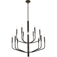  ELN-3214C-MB - 14 Light Incandescent Matte Black Chandelier