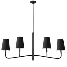  ELN-534HC-MB-797 - 4 Light Incandescent Horizontal Chandelier Matte Black with Black Shades