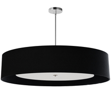  HEL-406P-PC-BW - 6 Light Polished Chrome Helena Pendant w/ Black Shade and White Fabric Diffuser