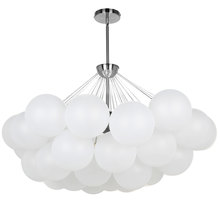  MLS-358C-PC-FR - 8 Light Polished Chrome Halogen Chandelier w/ Frosted Glass