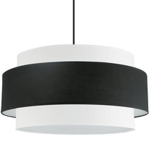  PYA-304C-MB-BW - 4 Light Incandescent Chandelier, Matte Black with Black / White Shade