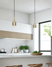  RHS-1P-AGB - 1 Light Pendant Aged Brass with Frosted Diffuser