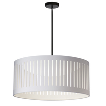  SDLED-20P-MB-WH - 22W Slit Drum Pendant, Matte Black with White Shade