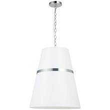  SYM-183P-PC-WH - 3 Light Incandescent Polished Chrome Pendant w/ White Shade