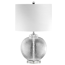  TYR-235T-CLR - 1 Light Incandescent Glass Table Lamp with White Shade