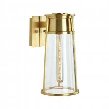  1245-SB-CL - Cone 17'' High 1-Light Outdoor Sconce - Satin Brass