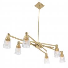  8158-SB-CL - Carnival 49.5'' Wide 6-Light Chandelier - Satin Brass